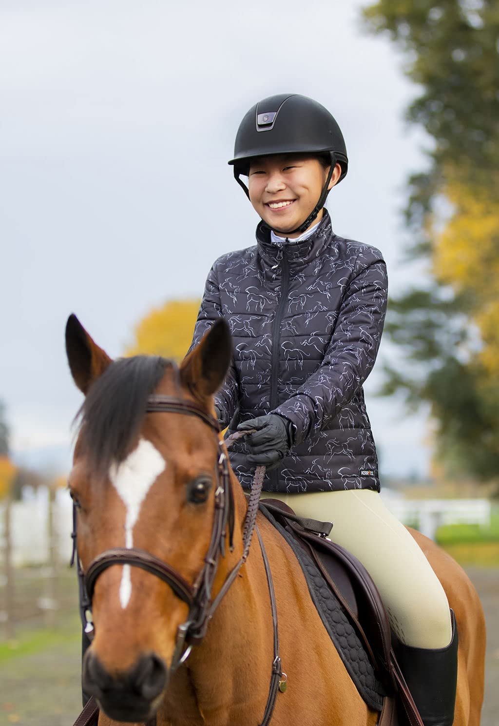 Kerrits Kids Power Stretch Fleece Knee Patch Winter Horse Riding Tights – Warm, Polartec Kids Equestrian Leggings with Pocket - Image 4